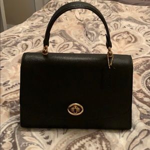 Coach black/gold Tilly Top Handle Bag